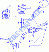 Handlebars component parts (Vehicle with rear hub brake) pour GILERA Runner de 1998