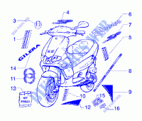 K.trimmings (vehicle sport production) pour GILERA Runner 125 FX 2T de 2002