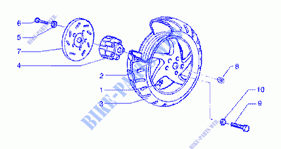 Rear wheel(vehicle withrear hub brake) pour GILERA Runner 125 FX 2T de 2002