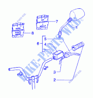 Handlebars component parts (vehicle with rear hub brake) pour GILERA Runner 180 FXR 2T de 2001