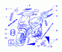 K.trimmings (vehicle sport production) pour GILERA Runner 180 FXR 2T de 1998