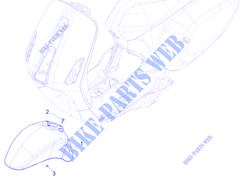 Logement roue   Garde boue pour VESPA Elettrica Motociclo de 2019