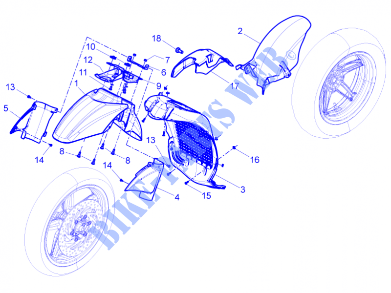 Logement roue   Garde boue pour PIAGGIO BV 4T 4V ie E3 de 2014