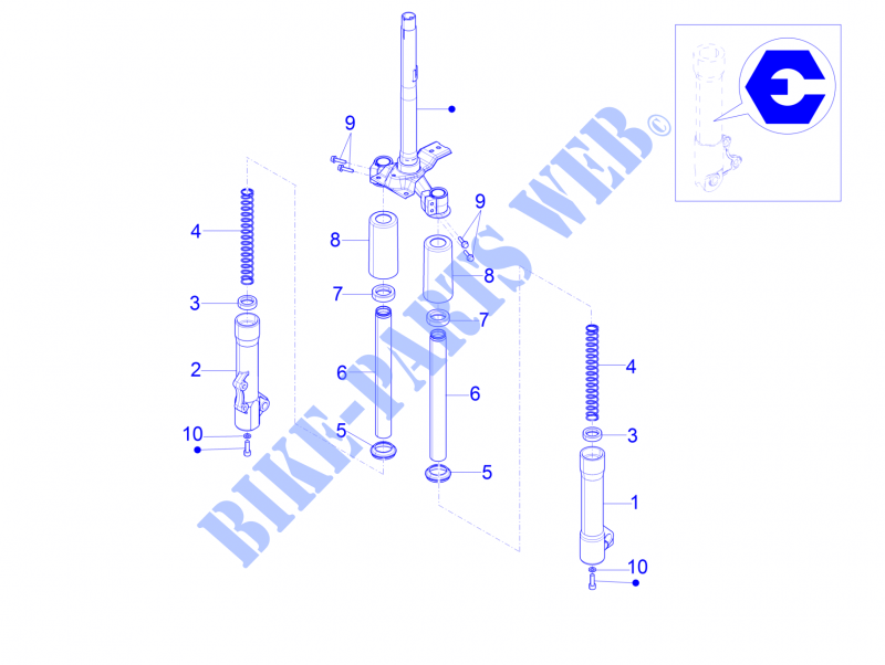Composants de la fourche (Escorts) pour PIAGGIO Liberty 4T PTT (B-NL) de 2015