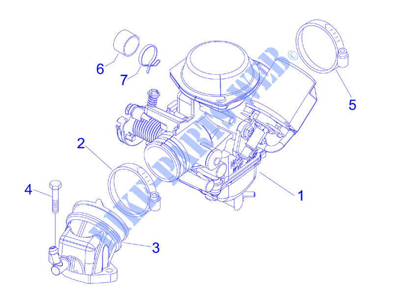 Carburateur complet   Raccord d'admission pour PIAGGIO X Evo Euro 3 de 2015