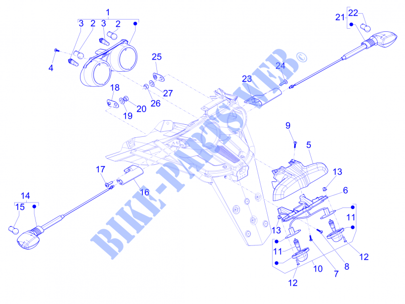 Eclairages arrière   Clignotants pour GILERA Fuoco 4T-4V ie E3 LT de 2014